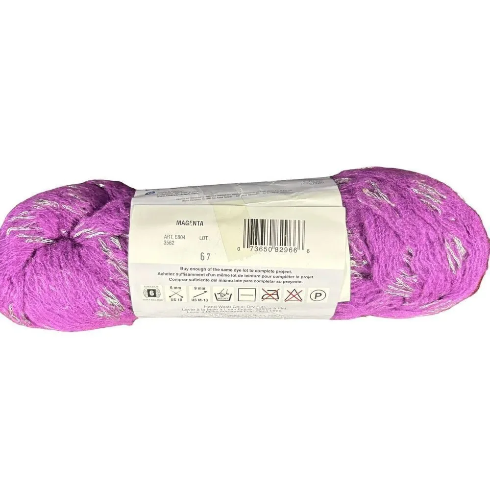 Red Heart Boutique Rigoletto Sequins Lot of 2 Balls Jade Magenta 4.4 oz New
